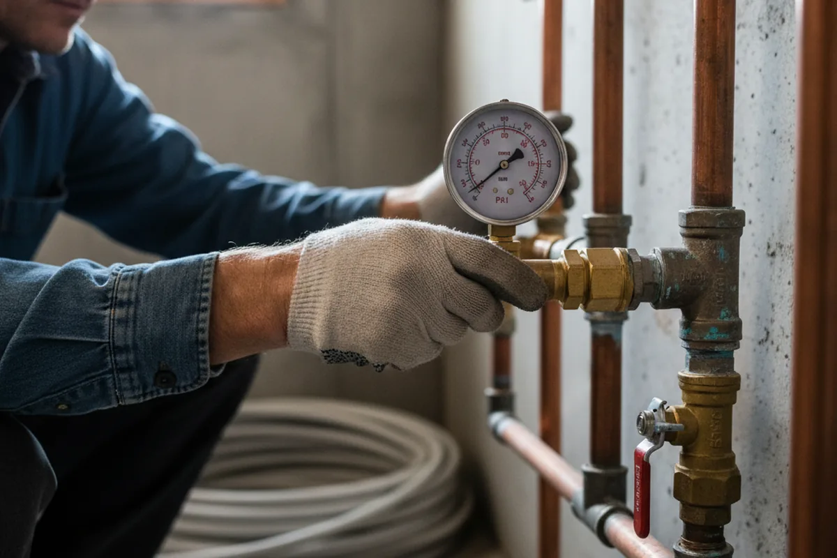 Pressure testing a repaired line during Water Line Repair in Ellenton